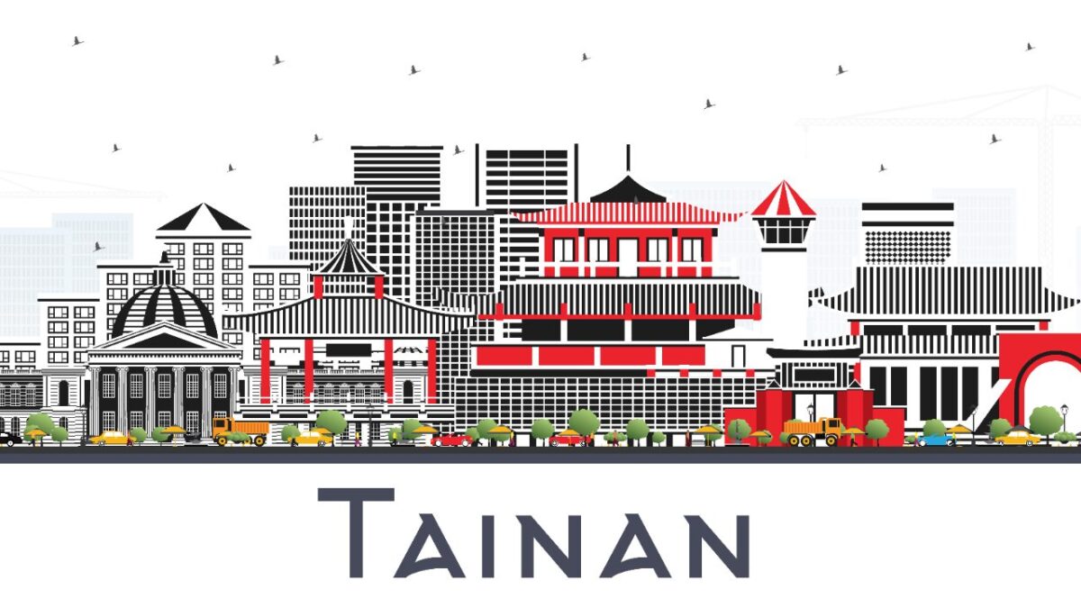 Tainan - Zeichnung der Skyline bei Reisemagazin Plus